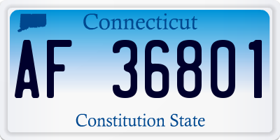 CT license plate AF36801