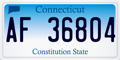 CT license plate AF36804