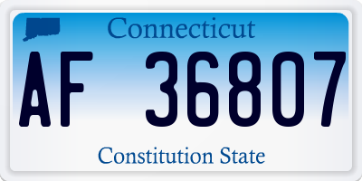 CT license plate AF36807