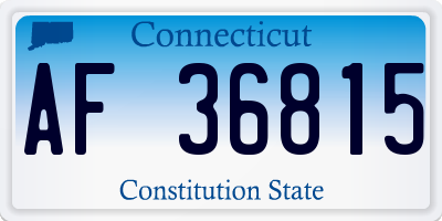 CT license plate AF36815