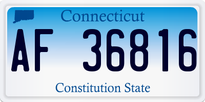 CT license plate AF36816