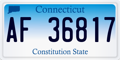 CT license plate AF36817