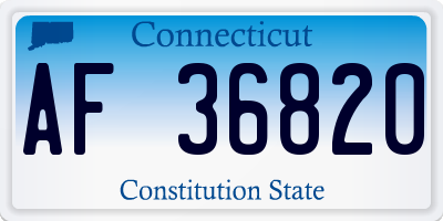 CT license plate AF36820