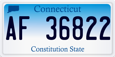 CT license plate AF36822