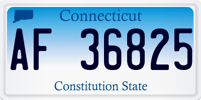 CT license plate AF36825