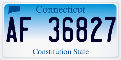 CT license plate AF36827