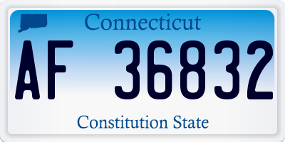 CT license plate AF36832