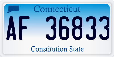 CT license plate AF36833