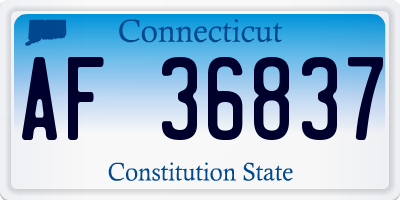 CT license plate AF36837