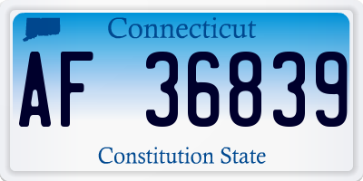 CT license plate AF36839