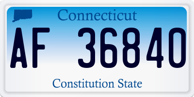 CT license plate AF36840