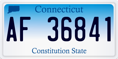 CT license plate AF36841