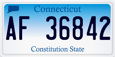 CT license plate AF36842