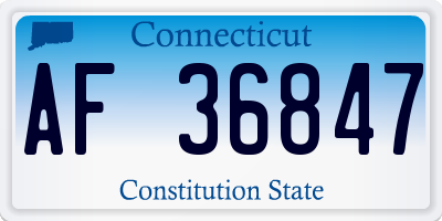 CT license plate AF36847