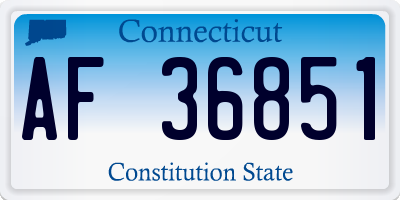 CT license plate AF36851