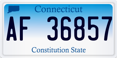 CT license plate AF36857