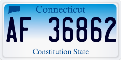 CT license plate AF36862