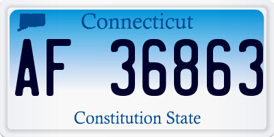 CT license plate AF36863