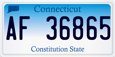 CT license plate AF36865