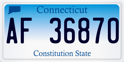 CT license plate AF36870