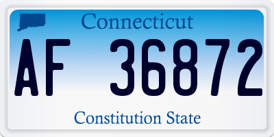 CT license plate AF36872