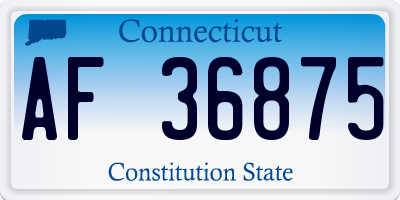 CT license plate AF36875