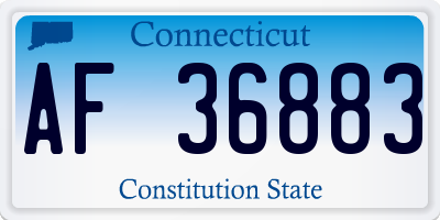 CT license plate AF36883