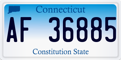 CT license plate AF36885