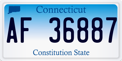 CT license plate AF36887