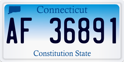 CT license plate AF36891