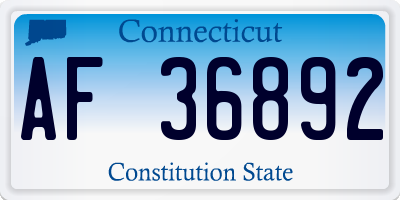 CT license plate AF36892