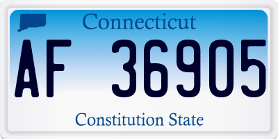 CT license plate AF36905