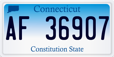 CT license plate AF36907