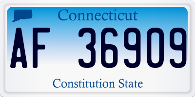 CT license plate AF36909