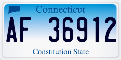 CT license plate AF36912