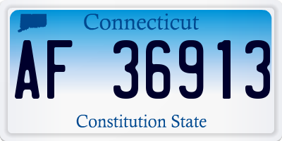 CT license plate AF36913