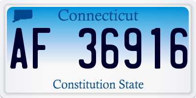 CT license plate AF36916