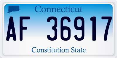 CT license plate AF36917