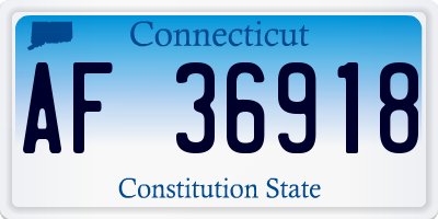 CT license plate AF36918