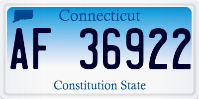 CT license plate AF36922