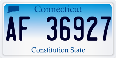 CT license plate AF36927