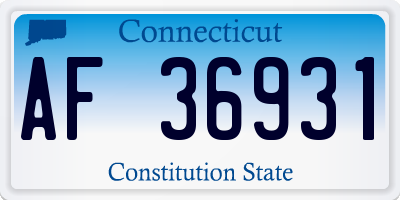 CT license plate AF36931