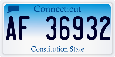 CT license plate AF36932