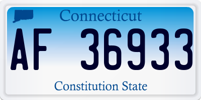 CT license plate AF36933