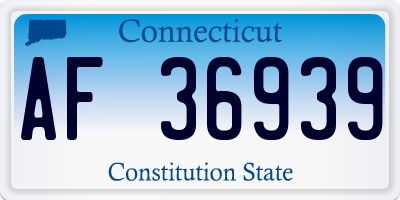 CT license plate AF36939