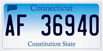 CT license plate AF36940