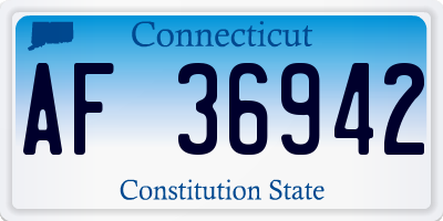 CT license plate AF36942