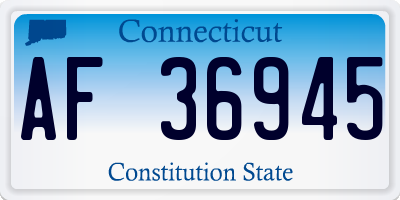 CT license plate AF36945