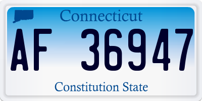 CT license plate AF36947