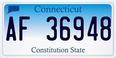 CT license plate AF36948